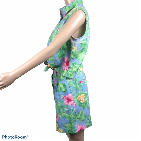 Vntg. Lauren Ralph Lauren Linen 2 Pc. Short Set - Picture 4 of 11